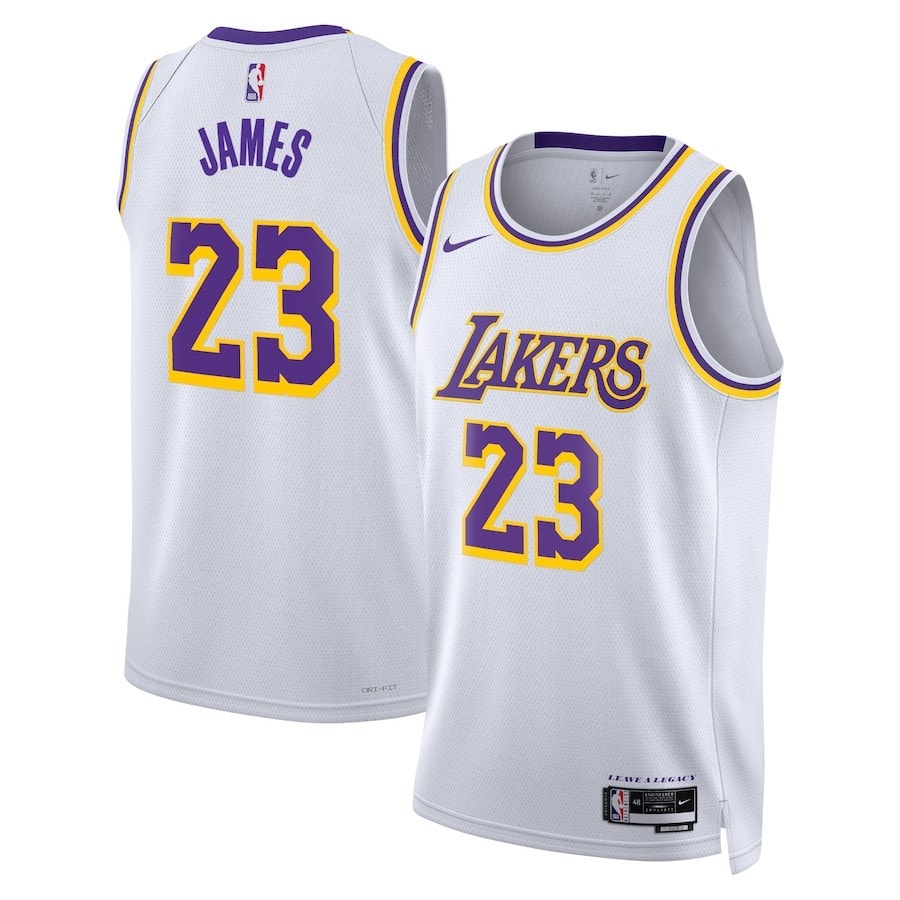 LeBron James 23 Los Angeles Lakers Unisex Swingman Jersey Association Edition White