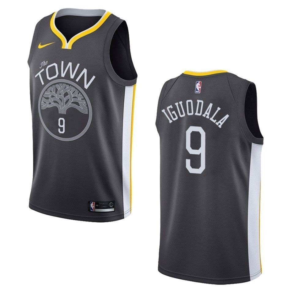 Men's Golden State Warriors Andre Iguodala #9 Statement Swingman Jersey Black