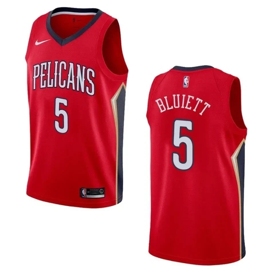 Men's New Orleans Pelicans Trevon Bluiett 5 Statement Swingman Jersey Red