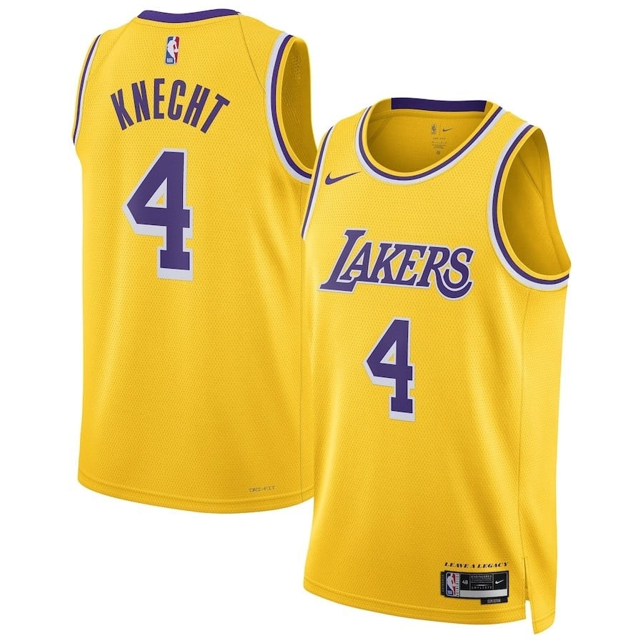 Dalton Knecht 4 Los Angeles Lakers Unisex Swingman Jersey Gold - Adult Sizes