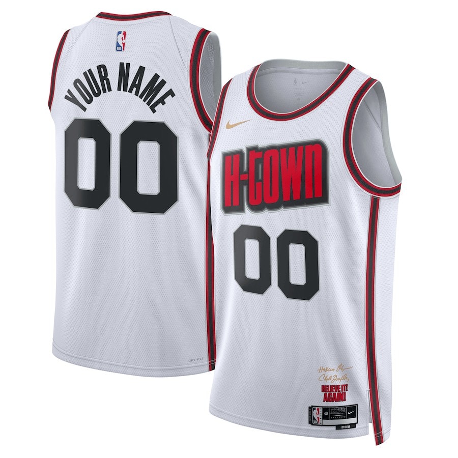Houston Rockets Unisex 2024/25 Custom Swingman Jersey City Edition White