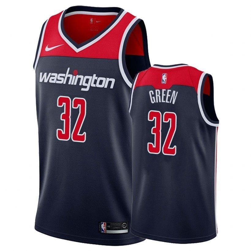 Men's Jeff Green Wizards Navy #32 Basketball Jersey Multicolor