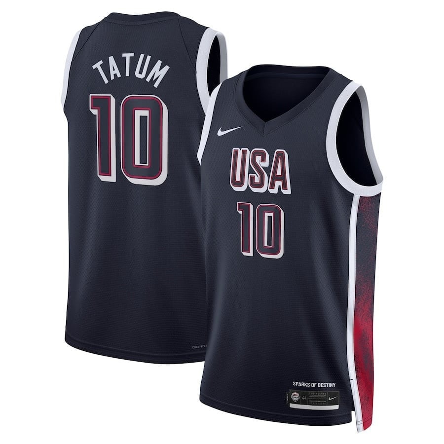Jayson Tatum 10 Men's USA Basketball Unisex 2024 Swingman Player Jersey Navy Multicolor