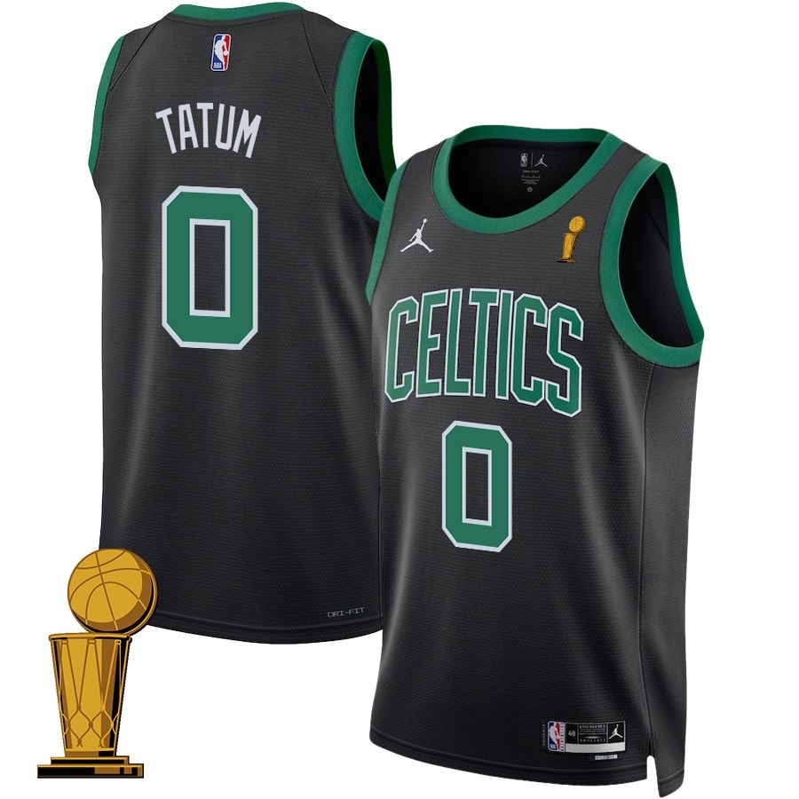 Jayson Tatum 0 Boston Celtics 2024 Finals Champions Swingman Jersey Statement Edition Black