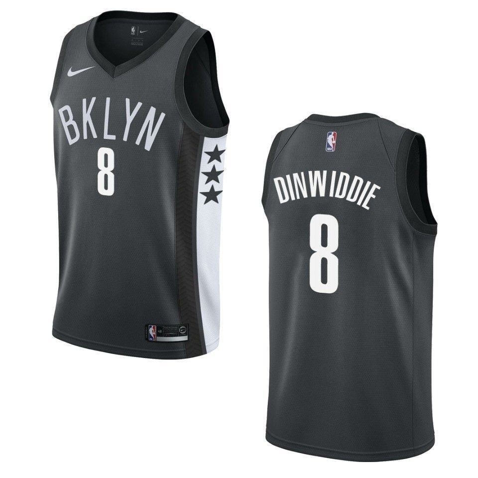 Men's Brooklyn Nets Spencer Dinwiddie #8 Statement Swingman Jersey Black