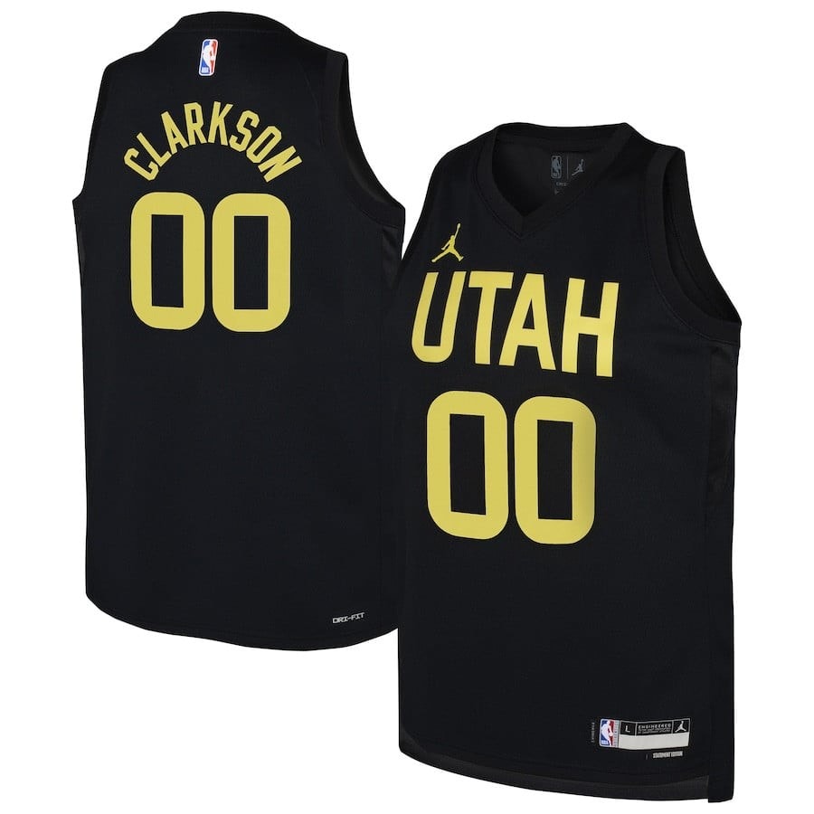 Jordan Clarkson 00 Utah Jazz Swingman Player Jersey Statement Edition Black