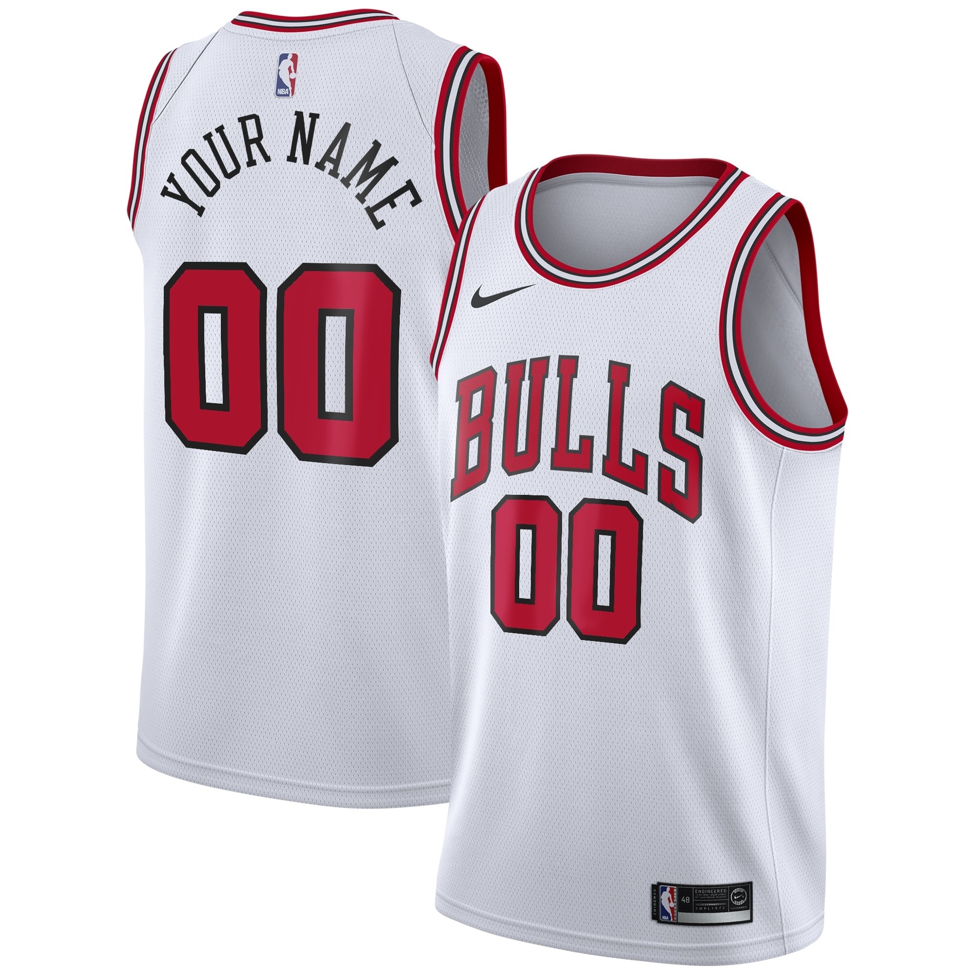 Chicago Bulls Association Swingman Custom Jersey - Multicolor Unisex