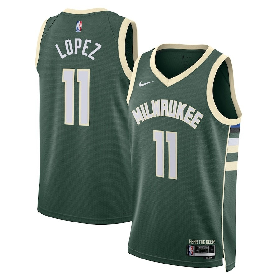 Brook Lopez 11 Milwaukee Bucks Unisex Swingman Jersey Icon Edition Hunter Green