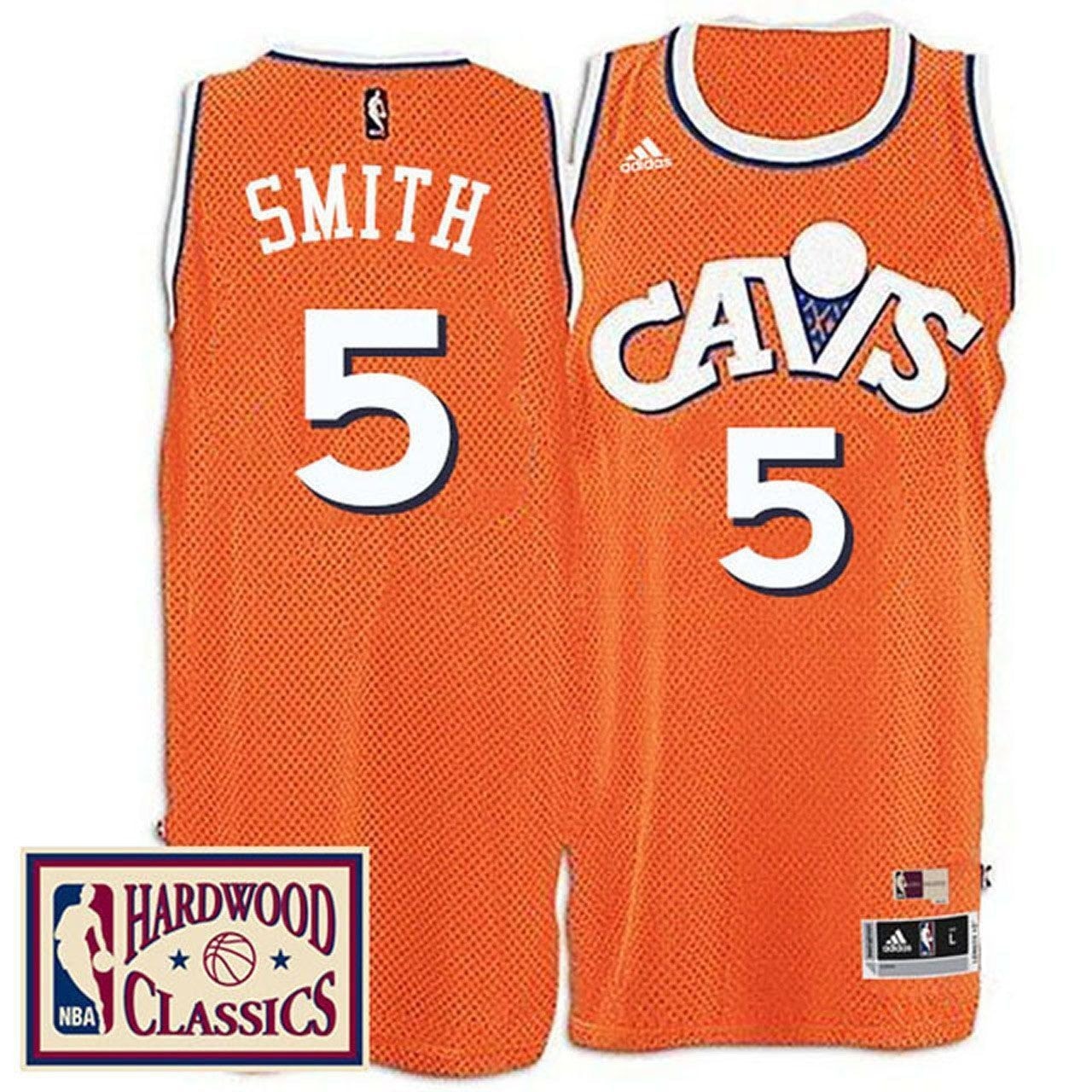 Men's Cleveland Cavaliers J.R. Smith Hardwood Classics Throwback Orange Jersey 2016-17 Season Size
