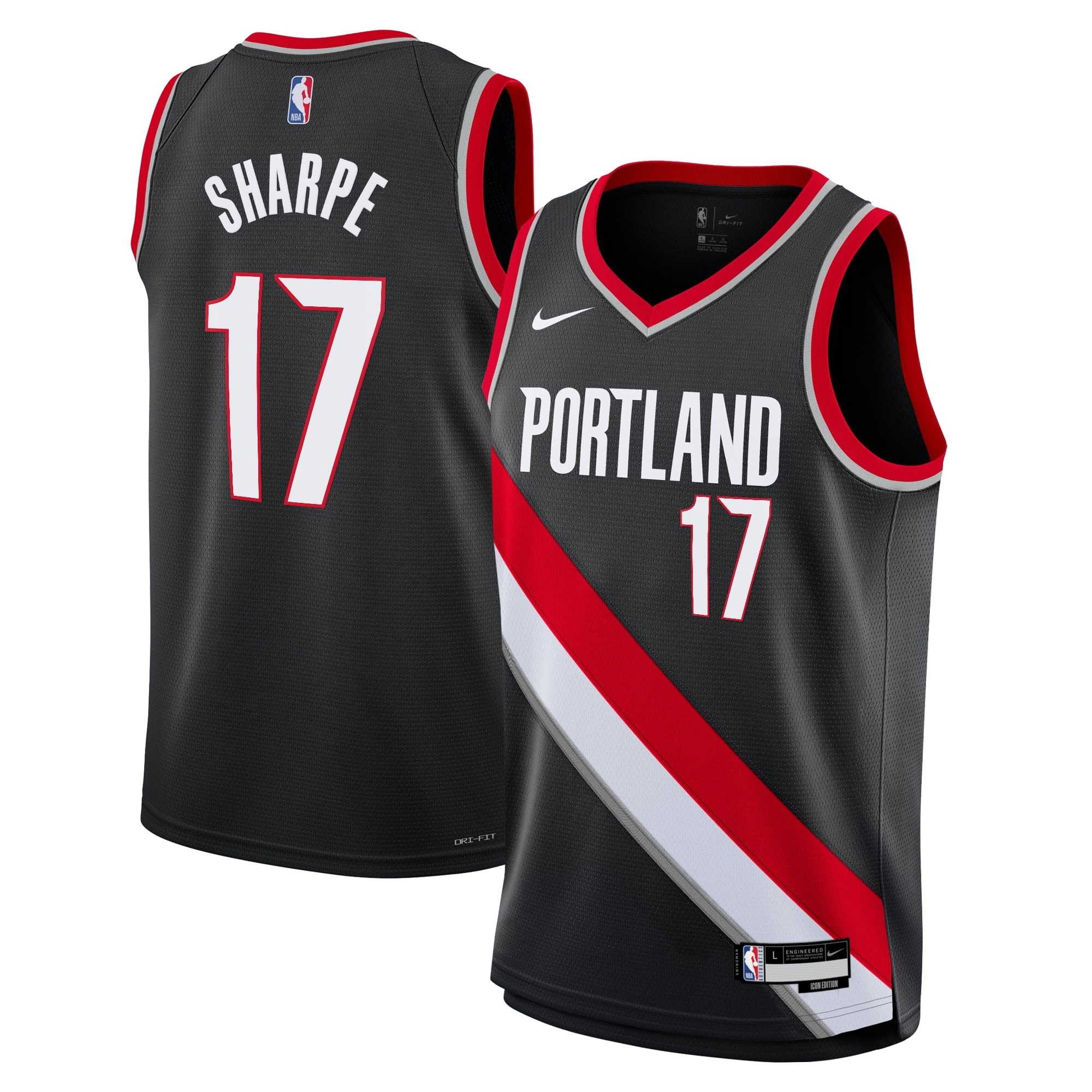 Portland Trail Blazers Shaedon Sharpe Swingman Jersey Black S-XXL