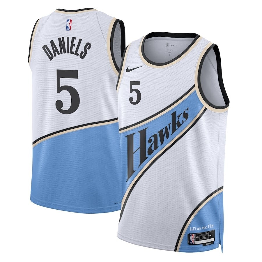 Dyson Daniels 5 Atlanta Hawks Unisex 2024/25 Swingman Player Jersey City Edition White