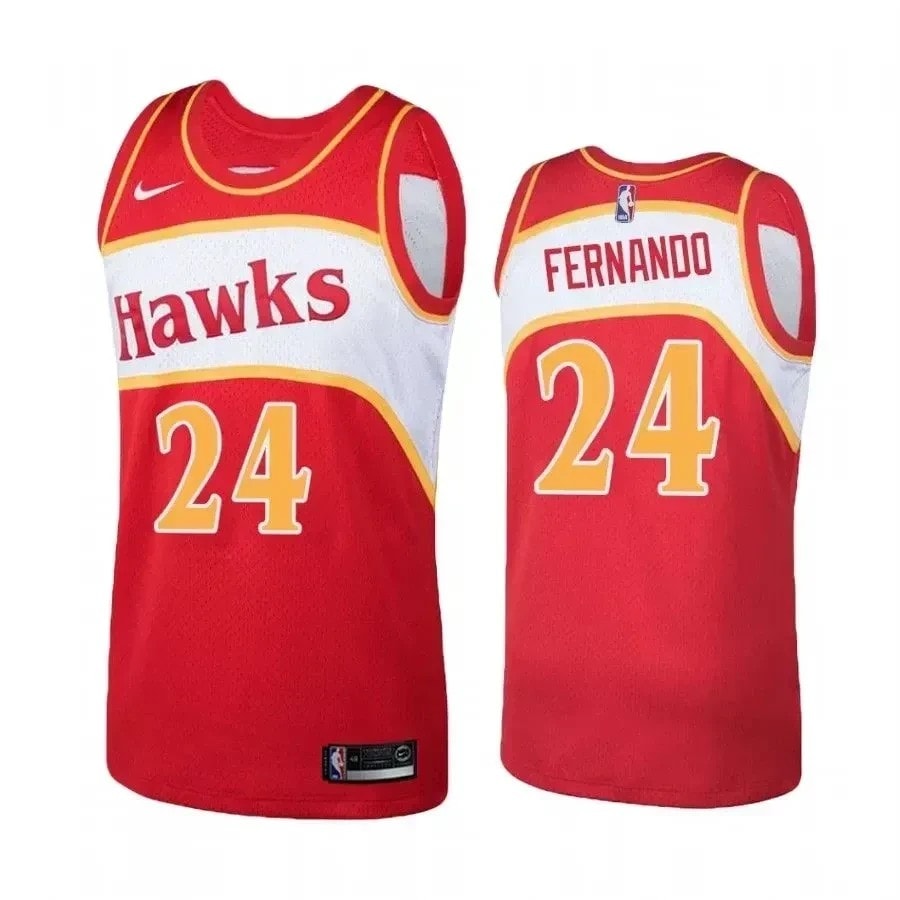 Men's Atlanta Hawks Bruno Fernando Hardwood Classics Red Jersey