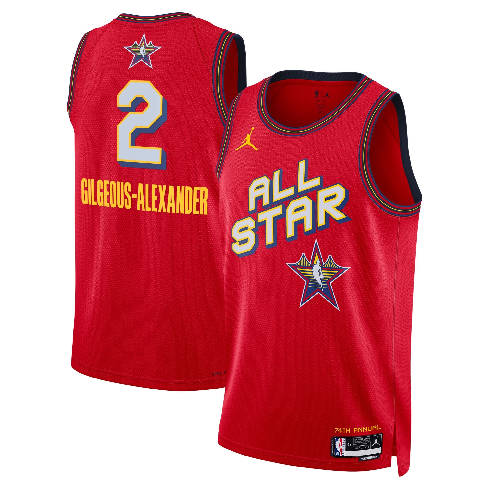 NBA Jordan Brand All Star 2025 Swingman Jersey Red Shai Gilgeous-Alexander Unisex