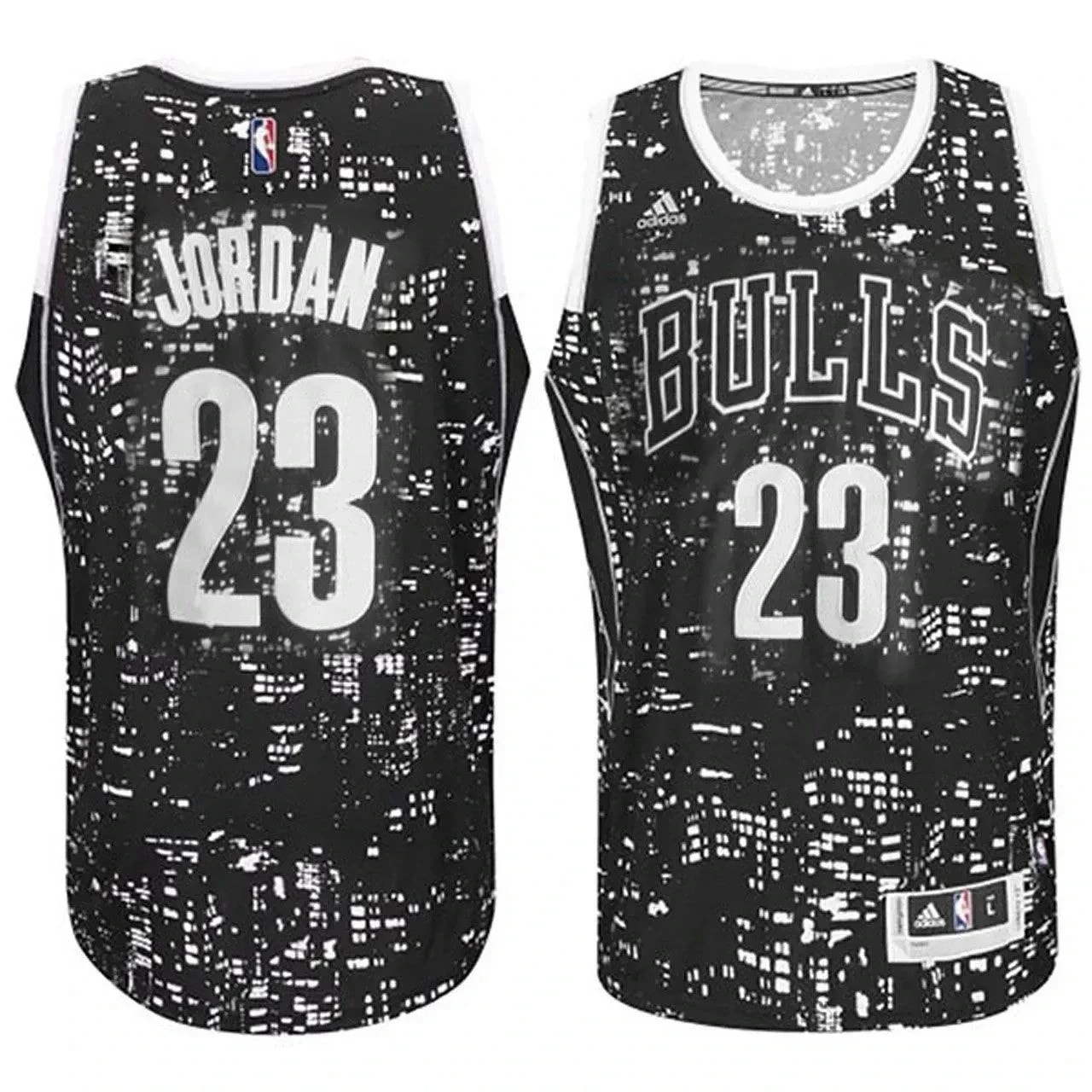 Michael Jordan Chicago Bulls City Lights Black Swingman Jersey Men's