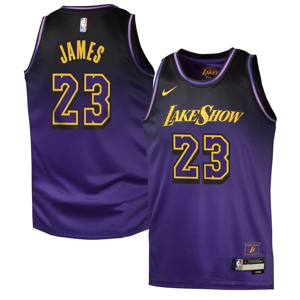 LeBron James 23 Los Angeles Lakers City Edition Purple Swingman Jersey