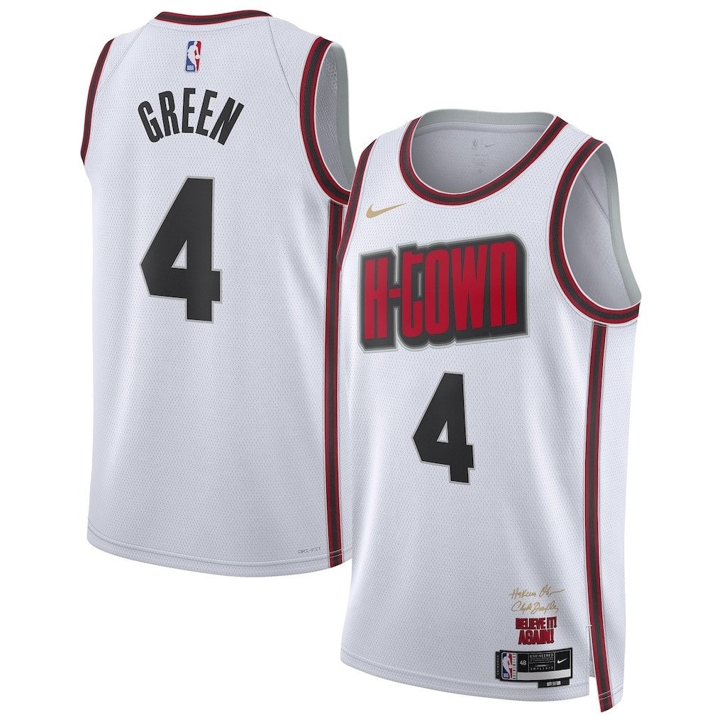 Jalen Green 4 Houston Rockets Unisex 2024/25 Swingman Player Jersey City Edition White