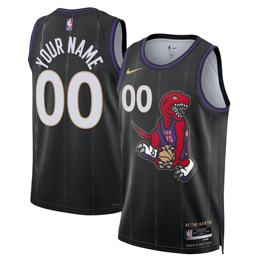 Toronto Raptors Unisex 2024/25 Custom Swingman Jersey City Edition Black Multicolor