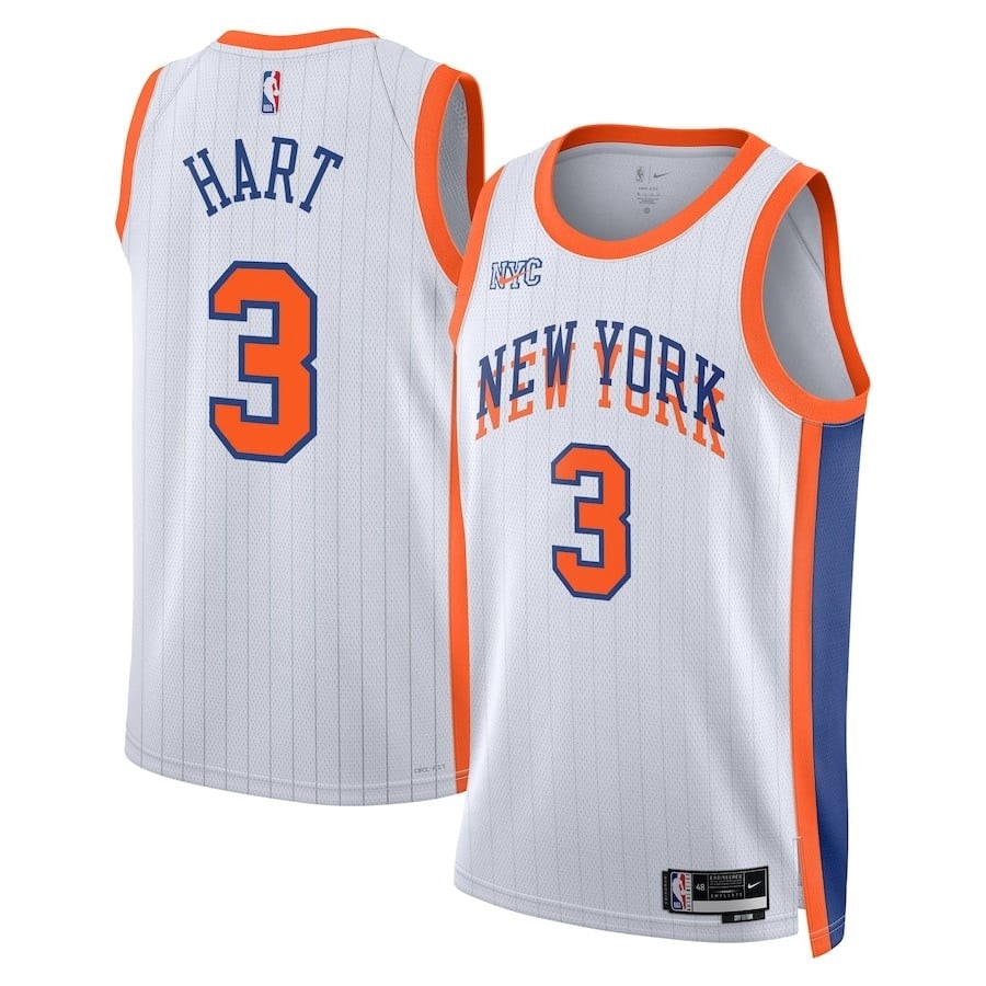 Josh Hart New York Knicks Unisex 2024/25 Swingman Player Jersey City Edition White