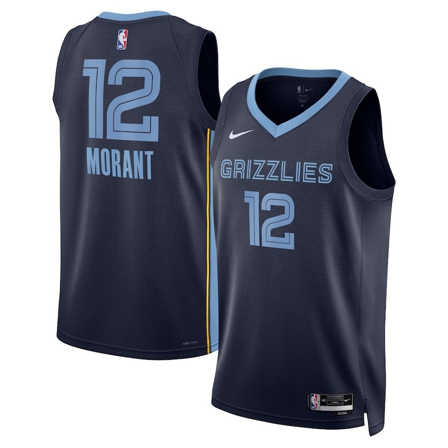 Ja Morant 12 Memphis Grizzlies Unisex Swingman Jersey Icon Edition Navy