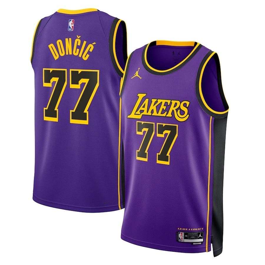 Luka Doncic 77 Los Angeles Lakers Statement Edition Swingman Jersey Purple