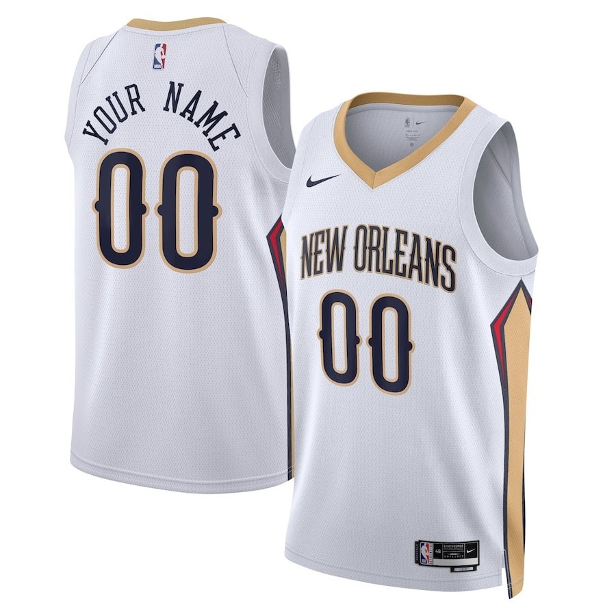 New Orleans Pelicans 2023/24 Association Swingman Custom Jersey White Men Unisex