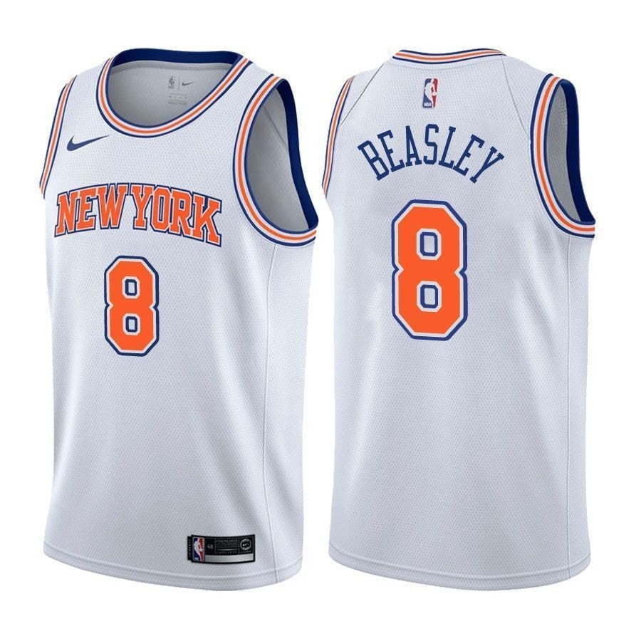 Men's Michael Beasley Knicks #8 White Basketball Jersey
