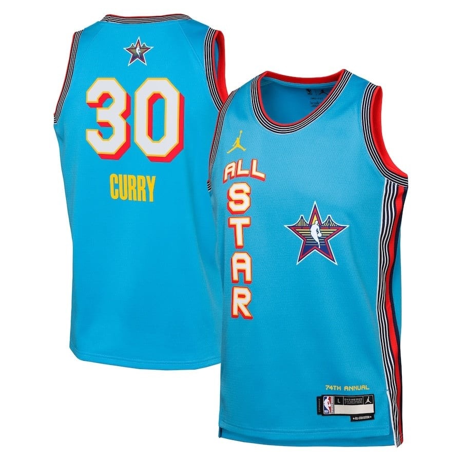 Stephen Curry 30 NBA All Star Swingman Jersey Light Blue - Team Unisex