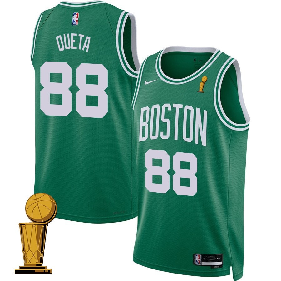 Neemias Queta 88 Boston Celtics 2024 Finals Champions Jersey Icon Edition Kelly Green