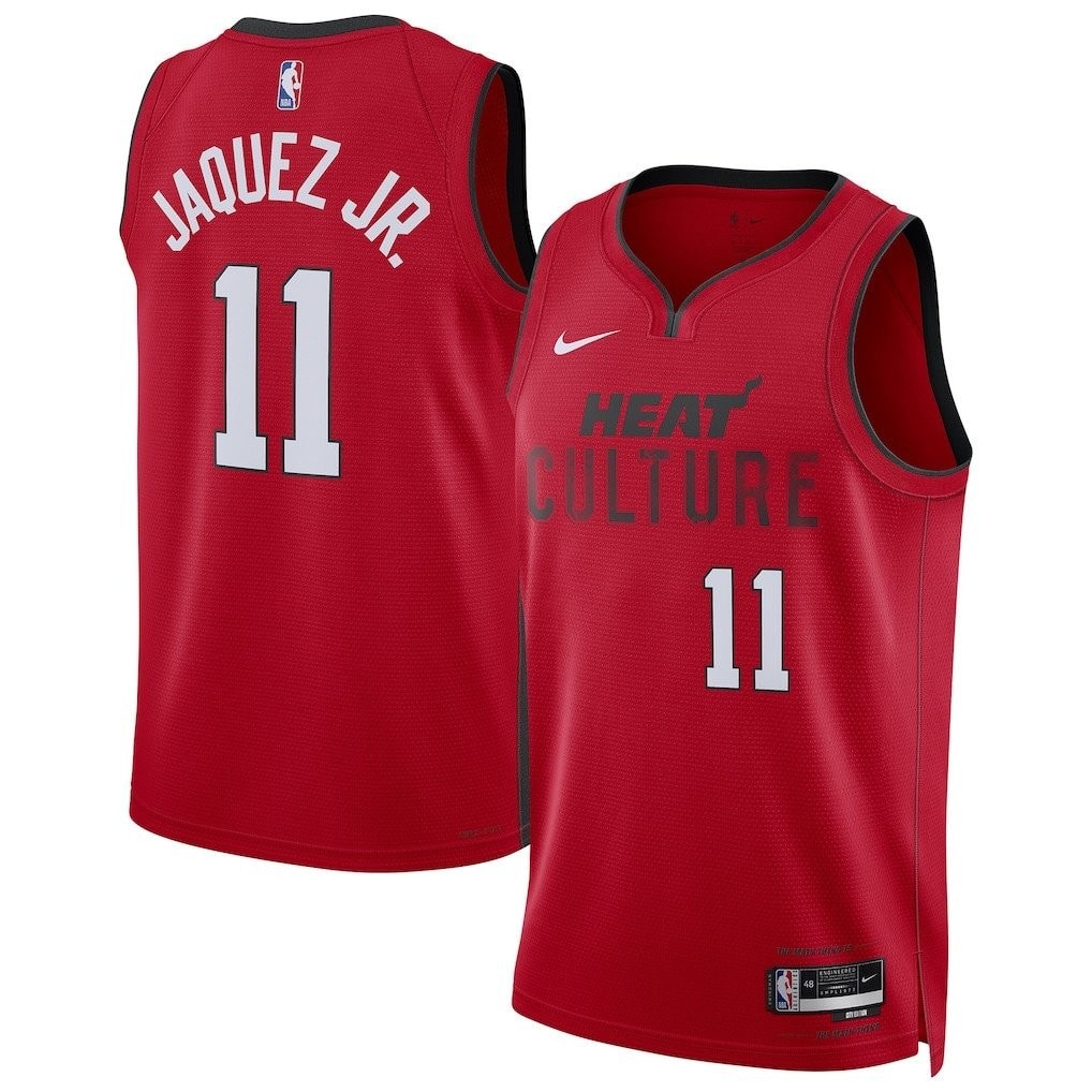 Jaime Jaquez Jr. 11 Miami Heat Unisex 2024/25 Swingman Player Jersey City Edition Red