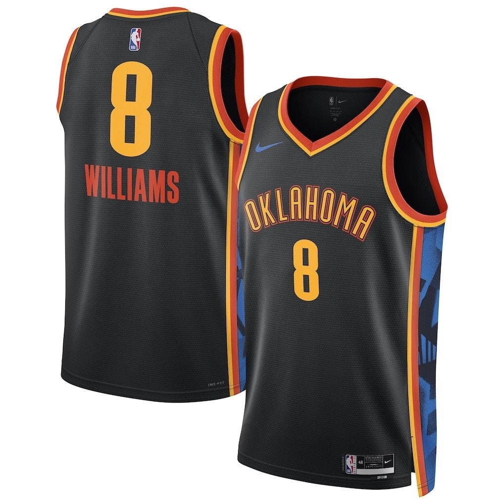 Jalen Williams 8 Oklahoma City Thunder Unisex 2024/25 City Edition Swingman Jersey Black
