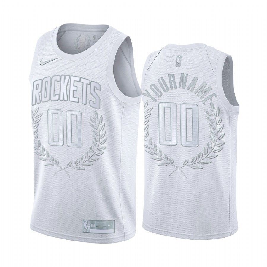 Men's Custom Houston Rockets White Glory Awards Jersey Multicolor