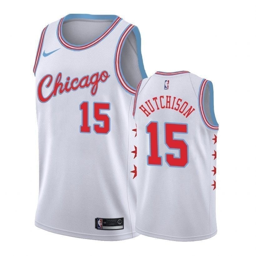 Bulls Chandler Hutchison #15 City White NBA Jersey - Unisex Adult Sizes