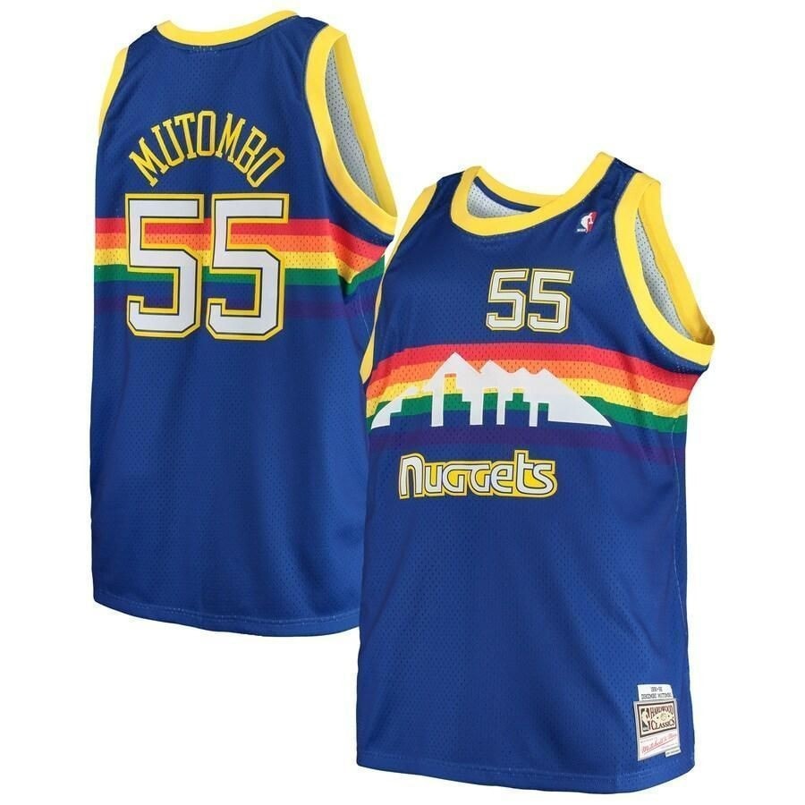 Dikembe Mutombo Denver Nuggets Mitchell & Ness Big & Tall Hardwood Classics Jersey Royal