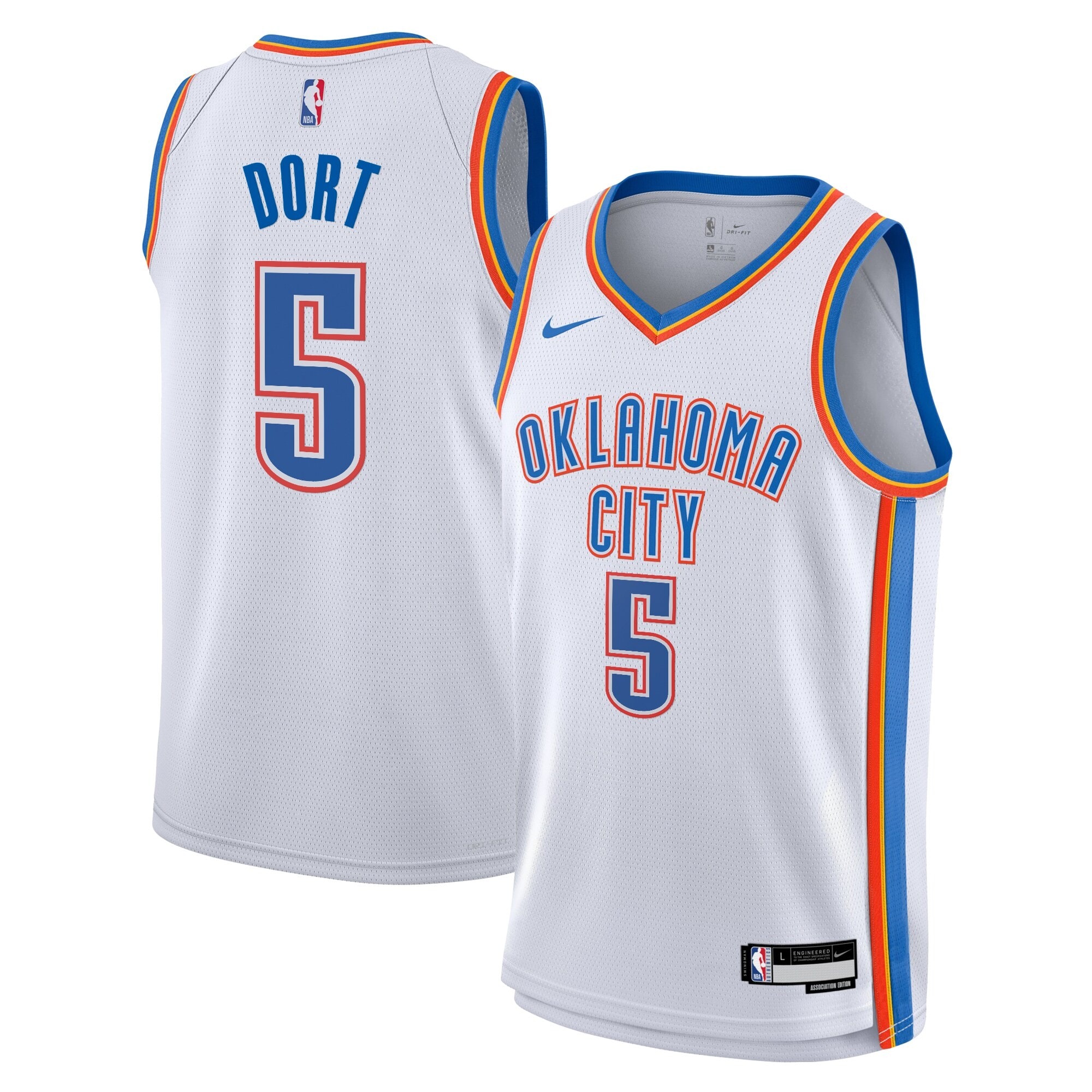 Oklahoma City Thunder Association Edition Swingman Jersey White Luguentz Dort Youth