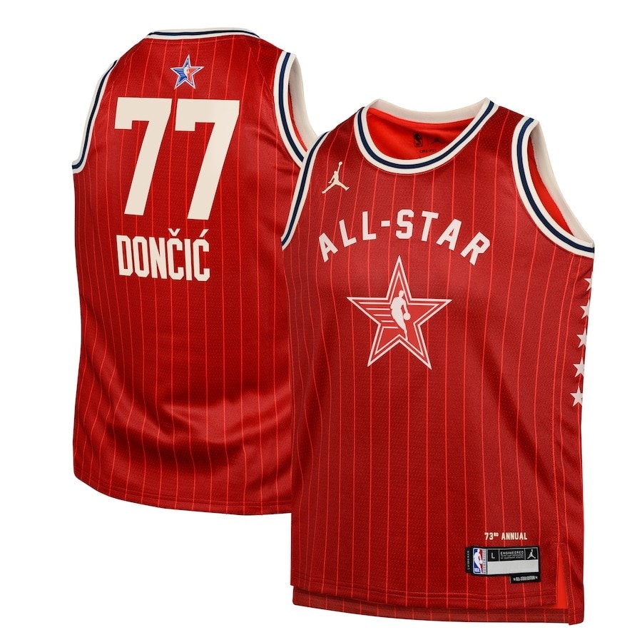 Luka Doncic 77 2024 NBA All-Star Game Swingman Jersey Crimson Red