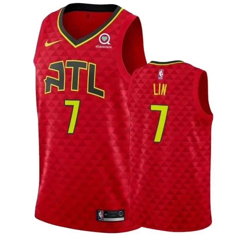 Men's Jeremy Lin Hawks #7 State Red Basketball Jersey