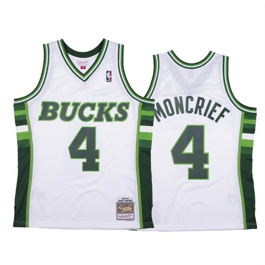 Men's Sidney Moncrief Milwaukee Bucks White Hardwood Classics Jersey