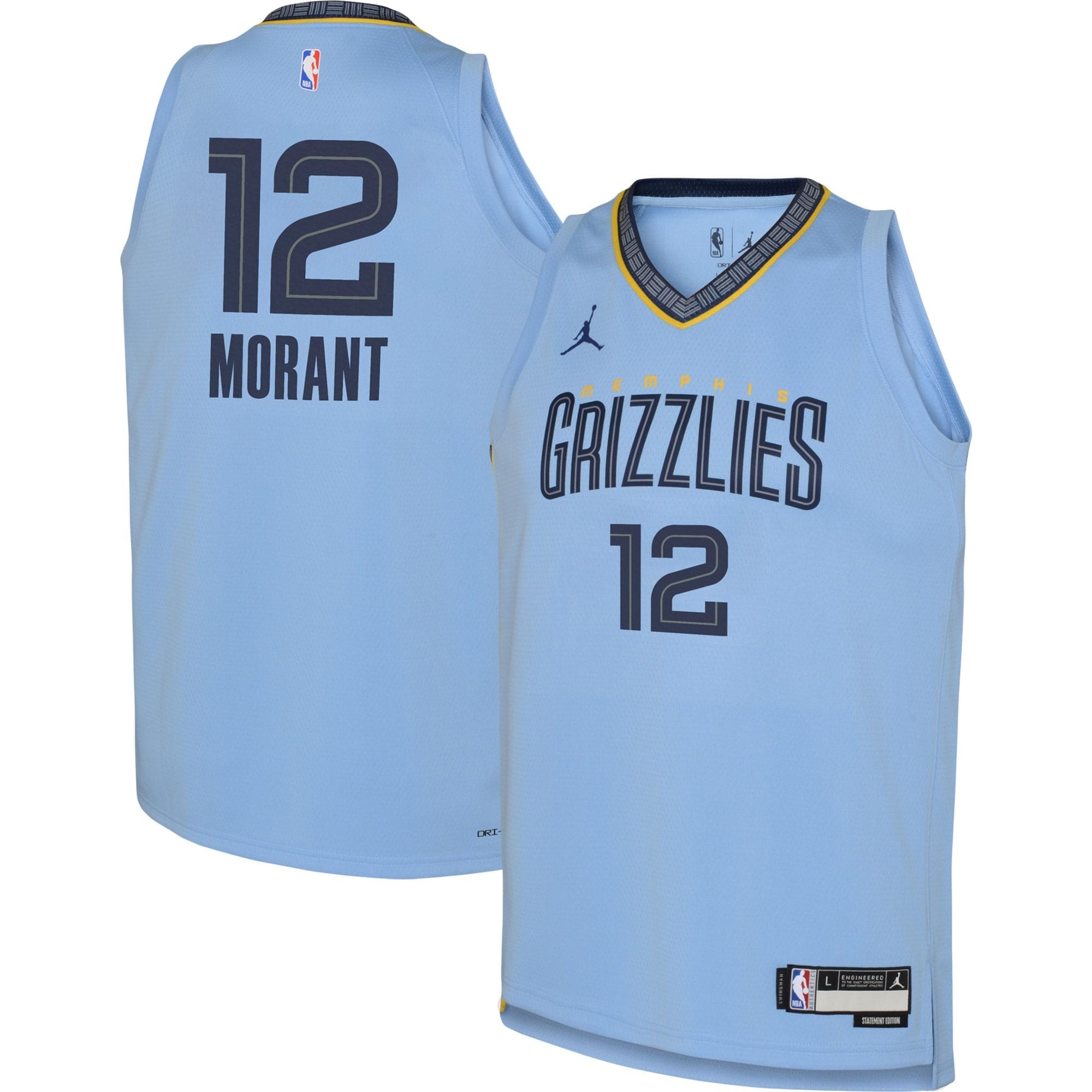Jordan Brand Ja Morant Light Blue Memphis Grizzlies Swingman Jersey Statement Edition