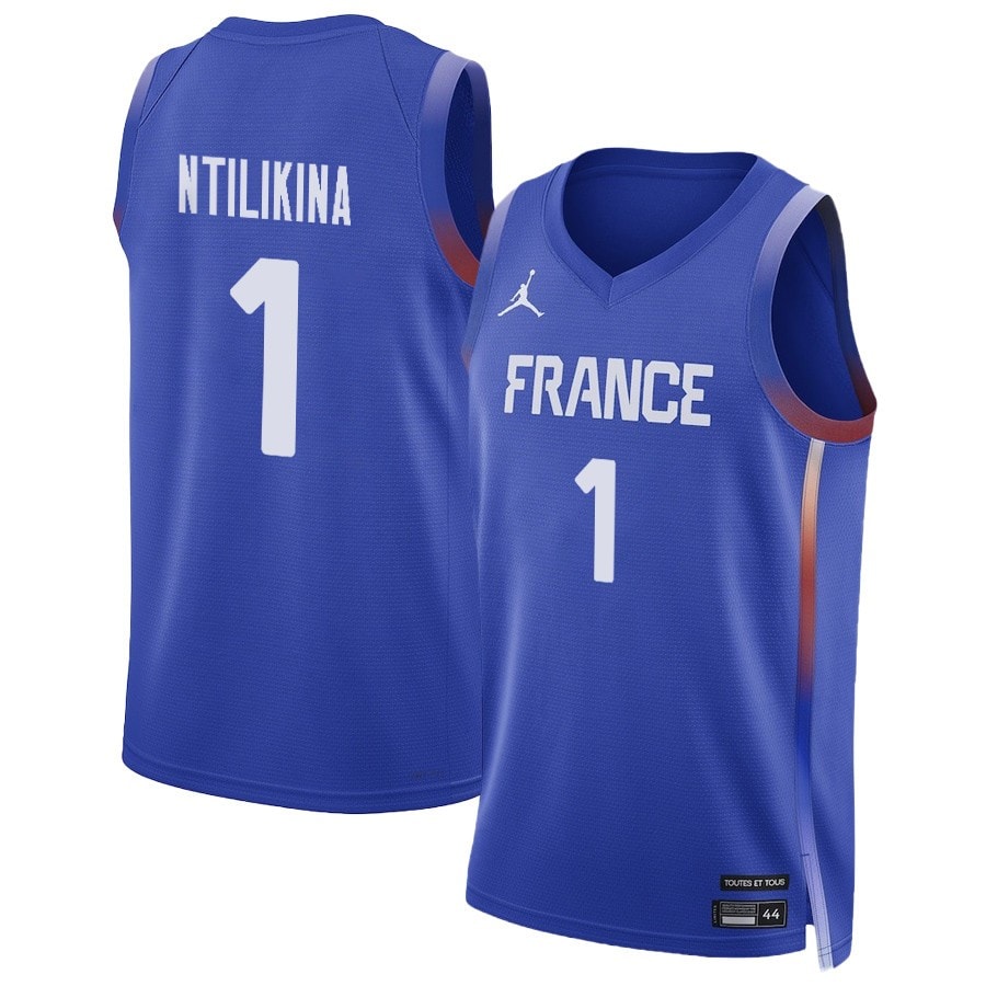 Frank Ntilikina France 2024 Olympics Basketball Jersey Royal Unisex Limited