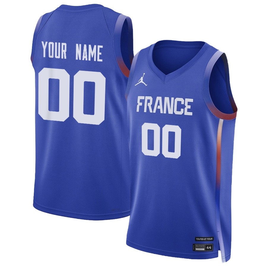 France Basketball 2024 Summer Olympics Player Limited Unisex Custom Jersey Royal Multicolor