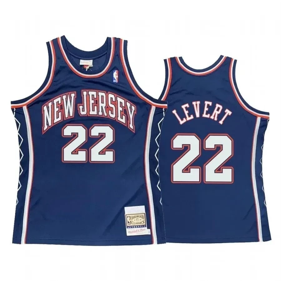 Men's Caris LeVert 22 Brooklyn Nets Blue Hardwood Classics Jersey - 100% Polyester
