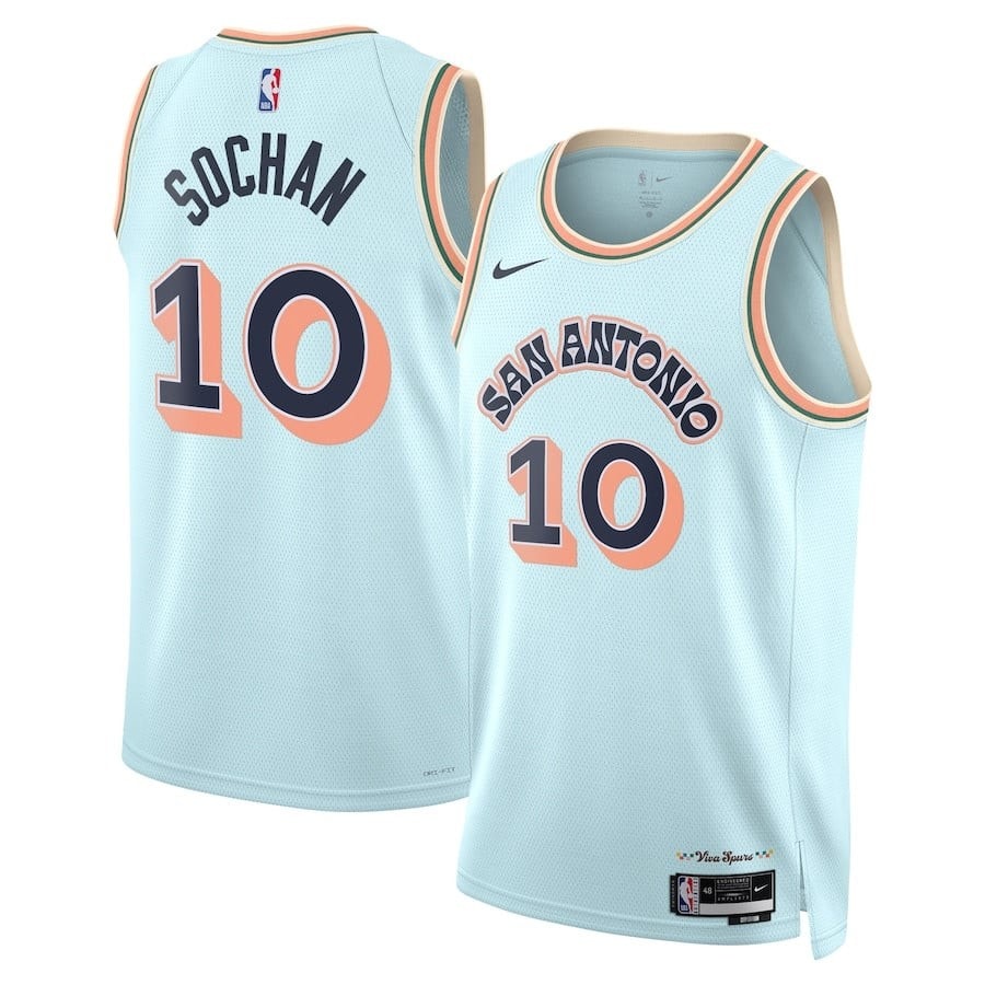 Jeremy Sochan 10 San Antonio Spurs Unisex 2024/25 Swingman City Edition Jersey - Light Blue