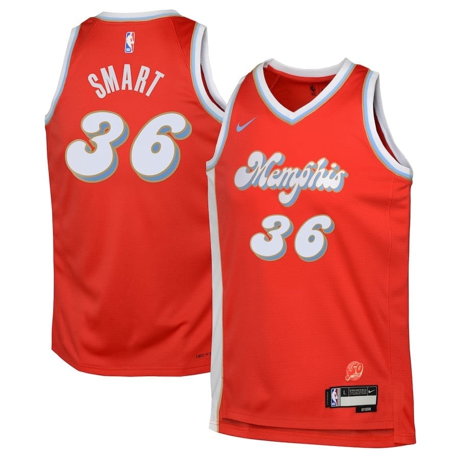 Marcus Smart 36 Memphis Grizzlies City Edition Swingman Jersey Red 2024/25