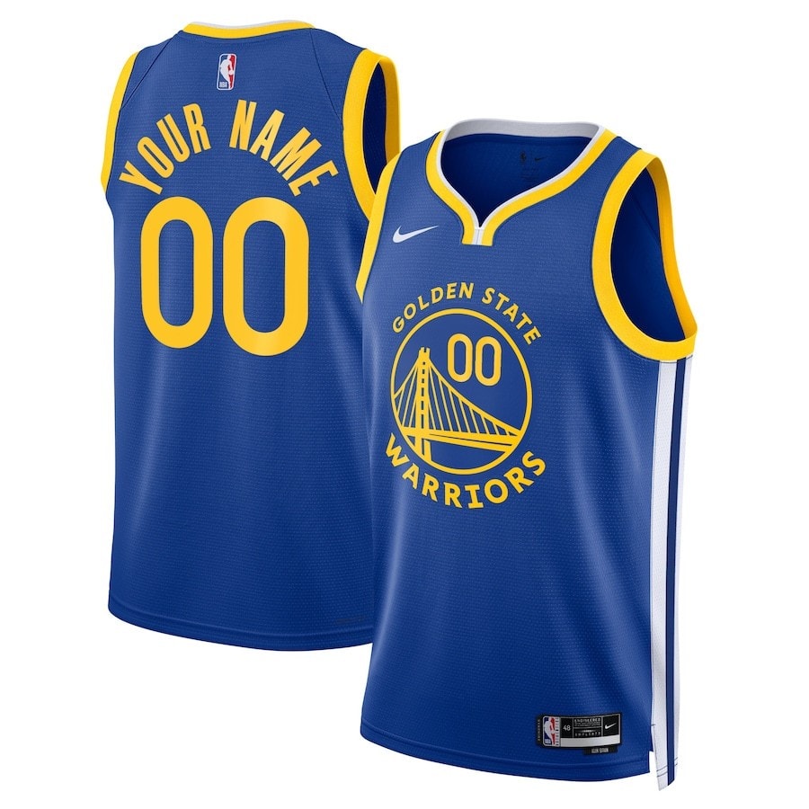 Golden State Warriors 2023/24 Icon Swingman Custom Men Jersey Royal Blue Multicolor