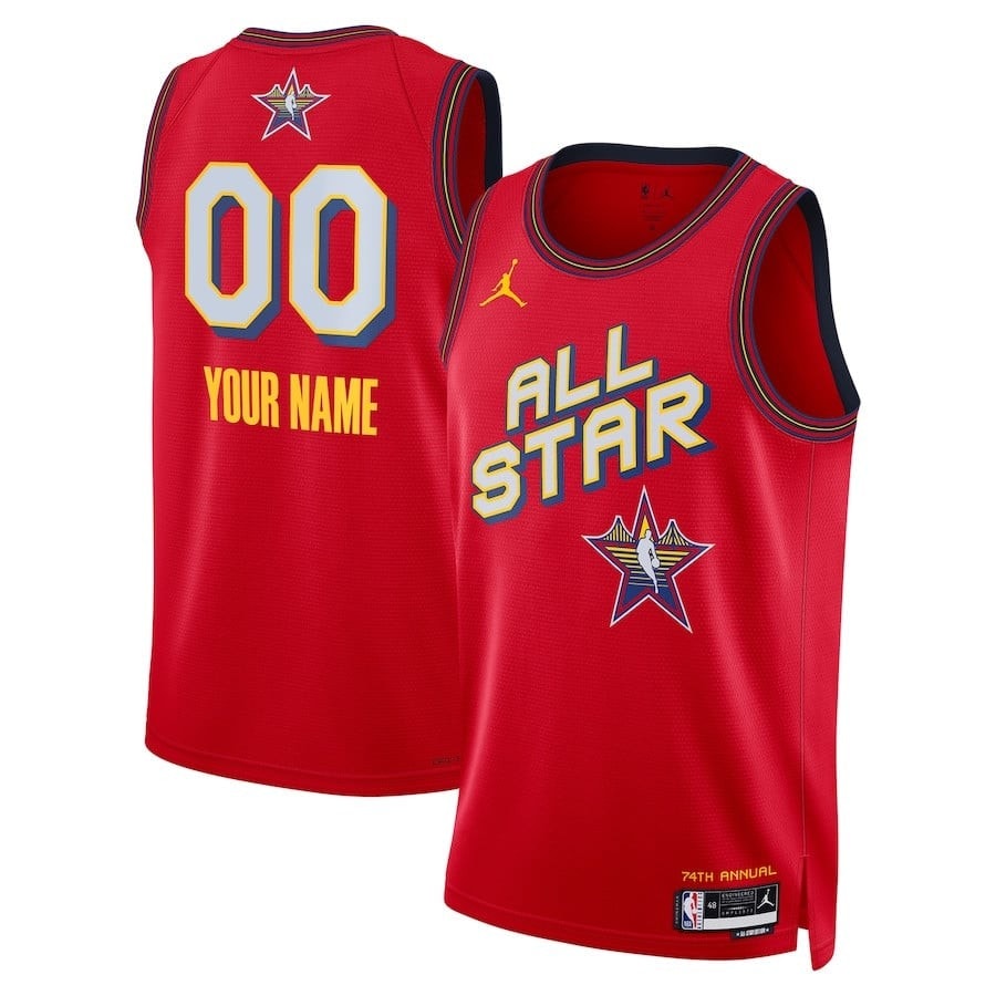 NBA All Star 2025 Swingman Unisex Jersey Red Multicolor Adult Sizes
