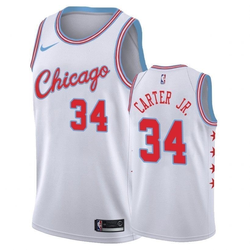 Bulls Wendell Carter Jr. #34 City White NBA Jersey - Unisex Adult Sizes