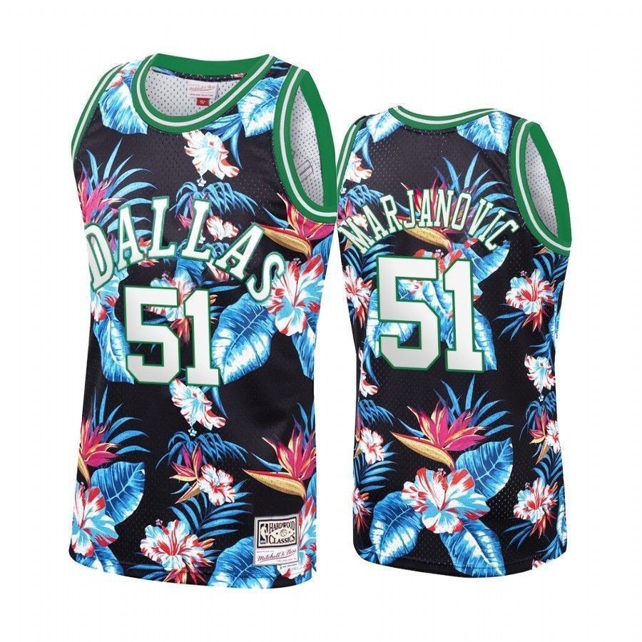 Men's Dallas Mavericks Boban Marjanovic #51 Floral Fashion Jersey Multicolor