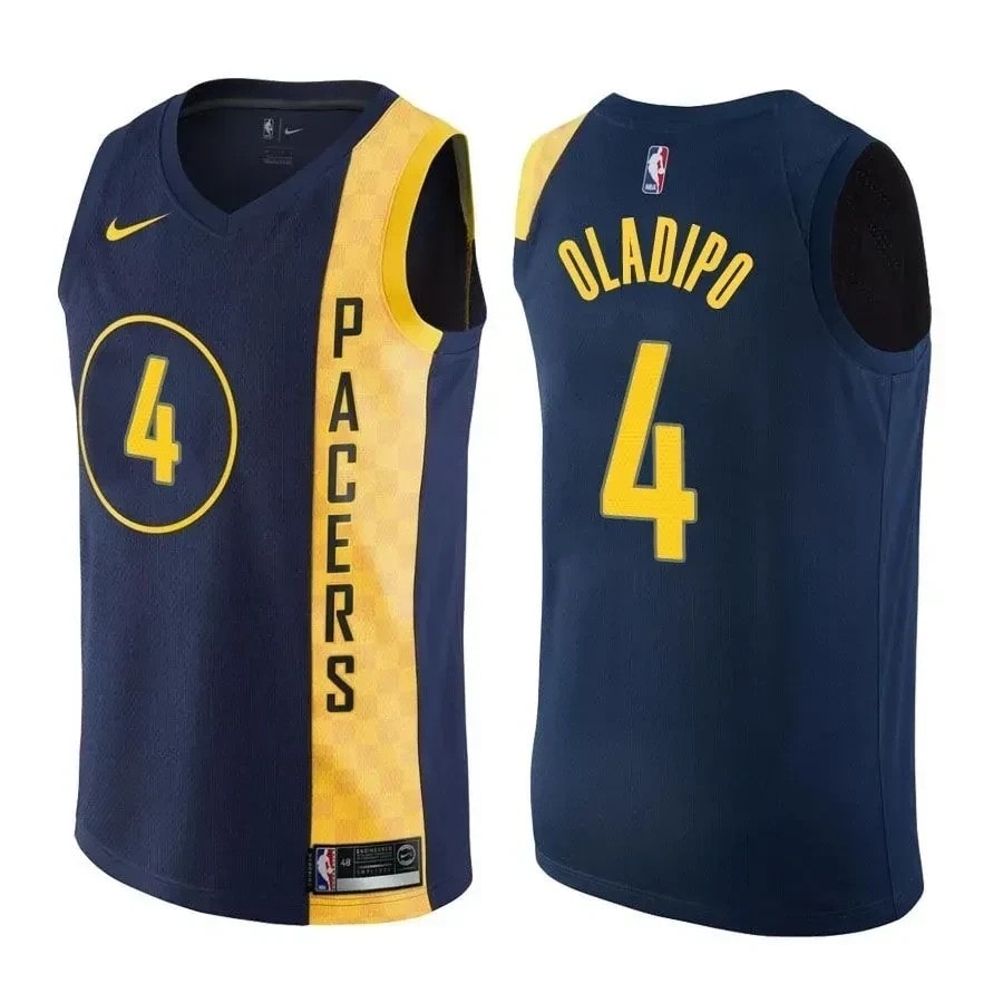 Men's Victor Oladipo 4 City Edition Navy Pacers Jersey - Polyester, Sizes