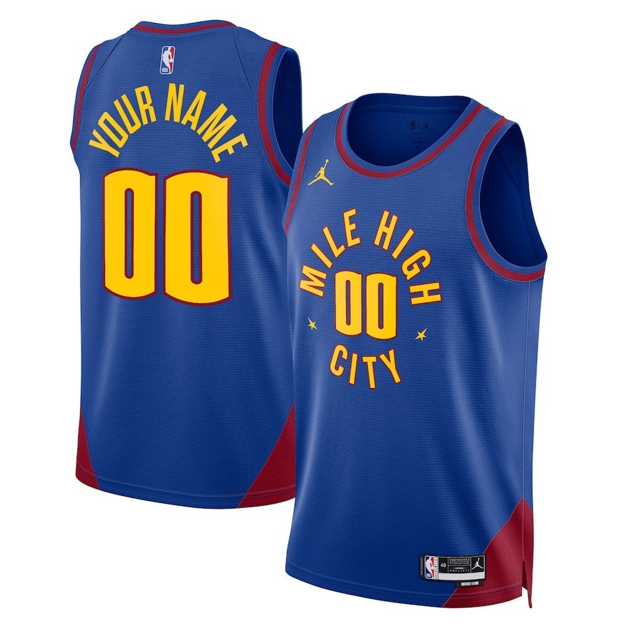 Denver Nuggets 2023/24 Statement Swingman Custom Men Jersey Royal Multicolor