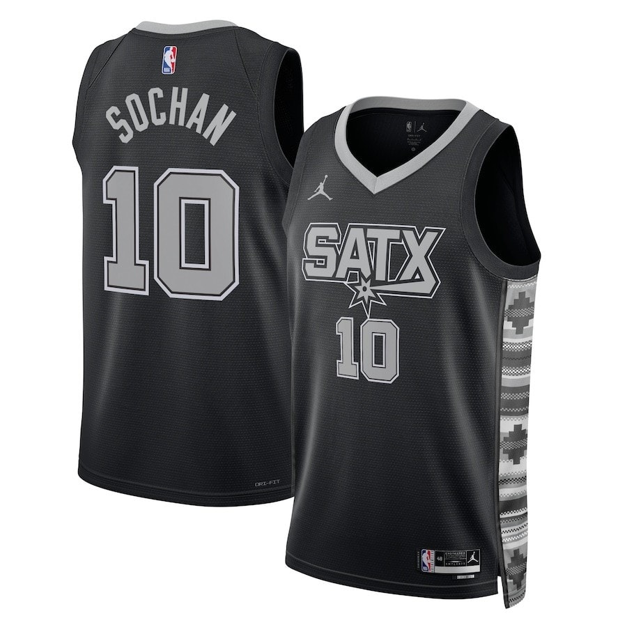 Jeremy Sochan 10 San Antonio Spurs Unisex Swingman Jersey Statement Edition Black